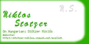 miklos stotzer business card