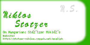 miklos stotzer business card